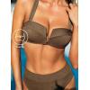 imageCUPSHE Womens Bikini Sets Two Piece Swimsuit High Waisted Molded Cups Push Up Cheeky Crisscross Back Self TieBrown
