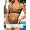 imageCUPSHE Womens Bikini Sets Two Piece Swimsuit High Waisted Molded Cups Push Up Cheeky Crisscross Back Self TieBrown