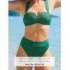 imageCUPSHE Womens Bikini Sets Two Piece Swimsuit High Waisted Molded Cups Push Up Cheeky Crisscross Back Self TieDark Green