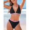imageCUPSHE Womens Bikini Sets Two Piece Swimsuit V Neck Triangle Top Adjustable Straps Crisscross Back Hook Tie dyeBlackPink