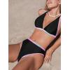 imageCUPSHE Womens Bikini Sets Two Piece Swimsuit V Neck Triangle Top Adjustable Straps Crisscross Back Hook Tie dyeBlackPink