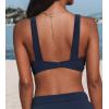 imageCUPSHE Womens Bikini Top Back Hook Wide Straps Bathing SuitWhiteNavy Floral