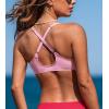 imageCUPSHE Womens Bikini Top Swimsuit Bandeau Top Back Tie with Removable Shoulder StrapsRose Pink