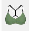 imageCUPSHE Womens Bikini Top Swimsuit Color Block Back Braided Straps Strappy Self Tie Bathing Suit TopDark GreenBlack
