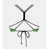 imageCUPSHE Womens Bikini Top Swimsuit Color Block Back Braided Straps Strappy Self Tie Bathing Suit TopDark GreenBlack