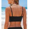 imageCUPSHE Womens Bikini Top Swimsuit Ruching Bandeau Top Spaghetti Adjustable StrapsBlack