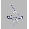 imageCUPSHE Womens Bikini Top V Neck Triangle Top Crisscross Back Self Tie Spaghetti StrapsWhiteNavy Floral