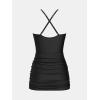 imageCUPSHE Womens One Piece Swim Dress Mock Neck Bathing Suit Color Block Sporty Crisscross Straps SwimsuitBlackWhite