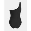 imageCUPSHE Womens One Piece Swimsuit Asymmetric Neck One Shoulder Bathing Suit Mesh SwimwearBlack