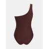 imageCUPSHE Womens One Piece Swimsuit Asymmetric Neck One Shoulder Bathing Suit Mesh SwimwearBrown