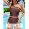 imageCUPSHE Womens One Piece Swimsuit Asymmetric Neck One Shoulder Bathing Suit Mesh SwimwearBrown