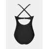 imageCUPSHE Womens One Piece Swimsuit High Neck Asymmetrical Bathing Suit Crisscross Back Cutout Mesh SwimwearBlack
