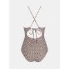 imageCUPSHE Womens One Piece Swimsuit High Neck Tummy Control Swimwear Bathing SuitChocolate BrownWhite