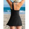 imageCUPSHE Womens One Piece Swimsuit Modern One Shoulder Asymmetrical Swimdress Ruched Shirred Bathing Suit Wide StrapsBlack