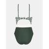 imageCUPSHE Womens One Piece Swimsuit Plunge Neckline Cutout Criss Cross Bathing SuitOlive GreenWhite Polka Dots
