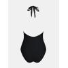 imageCUPSHE Womens One Piece Swimsuit Plunging Deep V Neck Halter Bathing Suit Ruched Adjustable Straps Self Tie O RingBlack