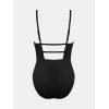 imageCUPSHE Womens One Piece Swimsuit Plunging Deep V Neck Keyhole Open Back Adjustable Strap Bathing Suit TexturedBlack