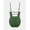 imageCUPSHE Womens One Piece Swimsuit Plunging Deep V Neck Keyhole Open Back Adjustable Strap Bathing Suit TexturedGreen
