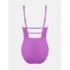 imageCUPSHE Womens One Piece Swimsuit Plunging Deep V Neck Keyhole Open Back Adjustable Strap Bathing Suit TexturedLavender
