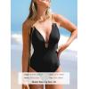 imageCUPSHE Womens One Piece Swimsuit Plunging V Neck Cutout Bathing Suit Adjustable Strappy SwimwearBlack