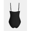 imageCUPSHE Womens One Piece Swimsuit Round Neck Bathing Suit Mesh Adjustable Straps SpaghettiBlack