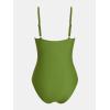 imageCUPSHE Womens One Piece Swimsuit Round Neck Bathing Suit Mesh Adjustable Straps SpaghettiMoss Green