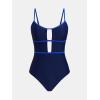 imageCUPSHE Womens One Piece Swimsuit Scoop Neck Adjustable Straps Cutout Back Self Tie Bathing SuitNavyRoyal Blue