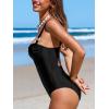 imageCUPSHE Womens One Piece Swimsuit Sweetheart Neck Bathing Suit Underwire Back Hook Adjustable StrapsBlack