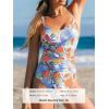 imageCUPSHE Womens One Piece Swimsuit V Neck Tummy Control Bathing Suit Crisscross Back Self Tie Ruched SwimwearWhiteLight Blue Floral