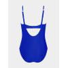 imageCUPSHE Womens Plus Size One Piece Swimsuit Curvy Shell Stitched Bathing Suit Tummy Control Ruched Scoop Neck SwimwearCobalt Blue