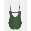 imageCUPSHE Womens Plus Size One Piece Swimsuit Curvy Shell Stitched Bathing Suit Tummy Control Ruched Scoop Neck SwimwearDeep Green