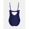 imageCUPSHE Womens Plus Size One Piece Swimsuit Curvy Shell Stitched Bathing Suit Tummy Control Ruched Scoop Neck SwimwearRoyal Blue