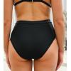 imageCUPSHE Womens Swimsuit Bikini Bottom High Waisted Quick Dry Mesh Side Bathing Suit Full Coverage Swim BottomBlack