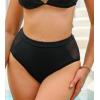 imageCUPSHE Womens Swimsuit Bikini Bottom High Waisted Quick Dry Mesh Side Bathing Suit Full Coverage Swim BottomBlack