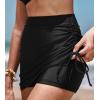 imageCUPSHE Womens Swimsuit Bikini Bottom High Waisted Swim Skirt Full Coverage Drawsting Ruching Side Self TieBlack