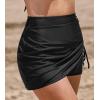 imageCUPSHE Womens Swimsuit Bikini Bottom High Waisted Swim Skirt Full Coverage Drawsting Ruching Side Self TieBlack