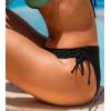 imageCUPSHE Womens Swimsuit Bikini Bottom Reversible Color Block Low Rise Side Strappy Self TieDark GreenBlack