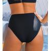 imageCUPSHE Womens Swimsuit Bikini Bottom Ruched Fashion High Waisted Bathing Suit Wrap Front Modern SwimwearBlack