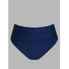 imageCUPSHE Womens Swimsuit Bikini Bottom Ruched Fashion High Waisted Bathing Suit Wrap Front Modern SwimwearNavy