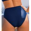 imageCUPSHE Womens Swimsuit Bikini Bottom Ruched Fashion High Waisted Bathing Suit Wrap Front Modern SwimwearNavy
