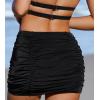 imageCUPSHE Womens Swimsuit Bikini Bottom Skirt Fashion Mid Rise Bathing Suit Ruched Swim DressBlack