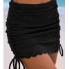 imageCUPSHE Womens Swimsuit Bikini Bottom Skirt High Waisted Full Coverage Bathing Suit Ruched Scalloped Swim DressBlack