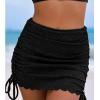 imageCUPSHE Womens Swimsuit Bikini Bottom Skirt High Waisted Full Coverage Bathing Suit Ruched Scalloped Swim DressBlack