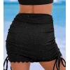 imageCUPSHE Womens Swimsuit Bikini Bottom Skirt High Waisted Full Coverage Bathing Suit Ruched Scalloped Swim DressBlack