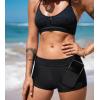 imageCUPSHE Womens Swimsuit Bikini Bottom Swim Board Shorts Quick Dry with Liner Pockets Full CoverageBlack