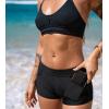 imageCUPSHE Womens Swimsuit Bikini Bottom Swim Board Shorts Quick Dry with Liner Pockets Full CoverageBlack