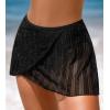 imageCUPSHE Womens Swimsuit Bikini Bottom Swim Skirt Glitter Mesh Full Coverage Irregular HemBlack