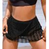 imageCUPSHE Womens Swimsuit Bikini Bottom Swim Skirt Glitter Mesh Full Coverage Irregular HemBlack