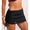 imageCUPSHE Womens Swimsuit Bikini Bottom Swim Skirt Mesh Side Ruching Drawstring Full CoverageBlack