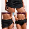 imageCUPSHE Womens Swimsuit Bikini Bottom Swim Skirt Mesh Side Ruching Drawstring Full CoverageBlack